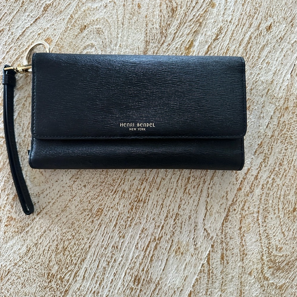 Henri Bendel Black Leather Clutch
